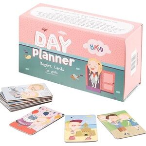 ••NEW OKID Magnetic Picture Cards Kids Visual Schedule Daily Routines Girls